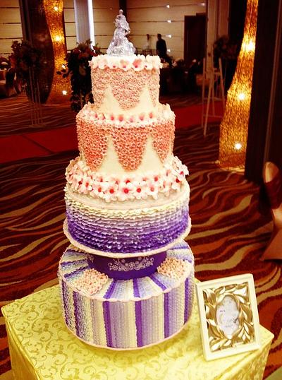 Purple Ombre Wedding Cake - Cake by three lights cakes