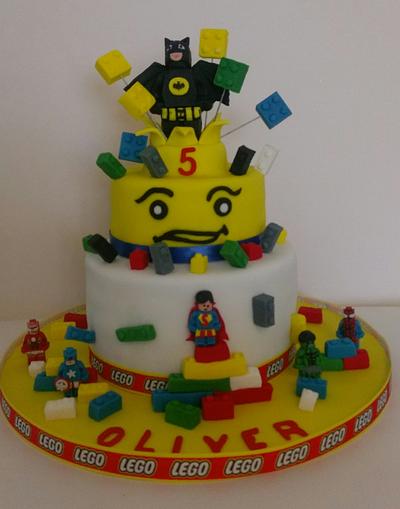 Lego heros  - Cake by Askmecakes1