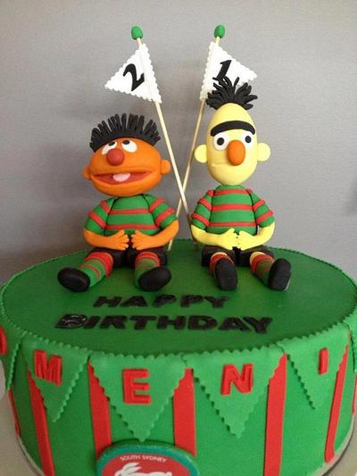 "Ernie & Bert Play for the Rabbitohs" - Cake by Ninetta O'Connor