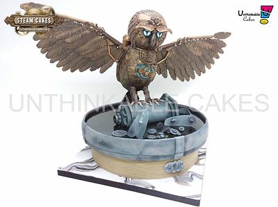 Oscar the owl -Steam cakes colab - Cake by Unthinkable cakes