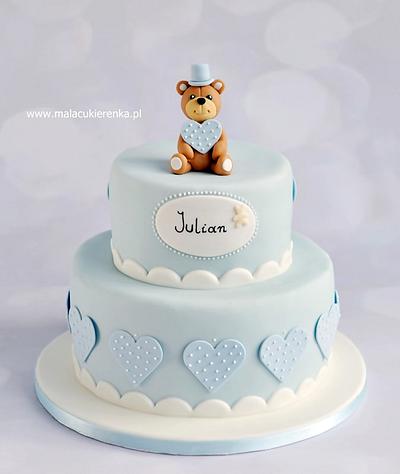 Baby boy christening cake - Cake by Natalia Kudela