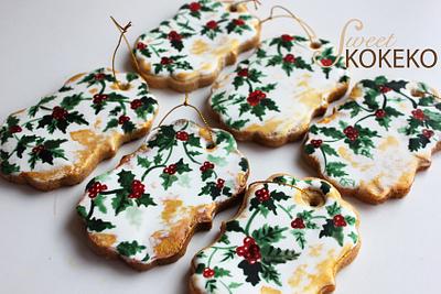 Vintage Holly Cookies - Cake by SweetKOKEKO by Arantxa