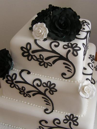 Monochrome Cricut Wedding Cake - Cake by Gaynor Collingwood