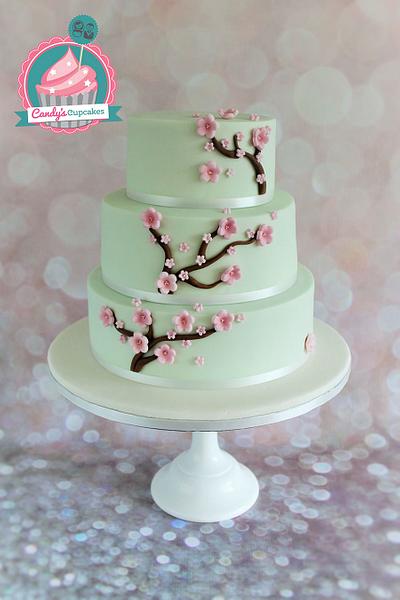 Cherry Blossom Wedding Cake - Cake by Candy's Cupcakes