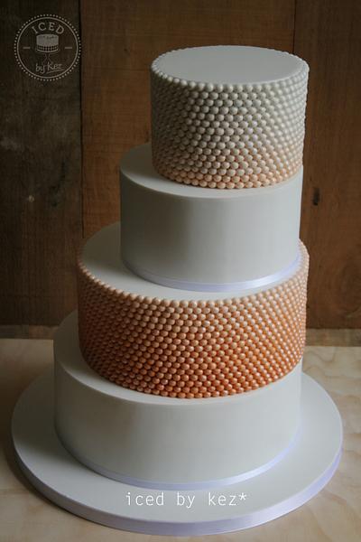 Ombre Beads Wedding Cake - Cake by IcedByKez