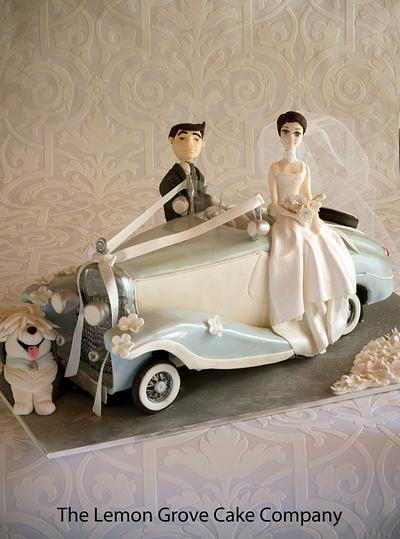 Vintage Car Wedding Cake. - Cake by The Lemon Grove Cake Company