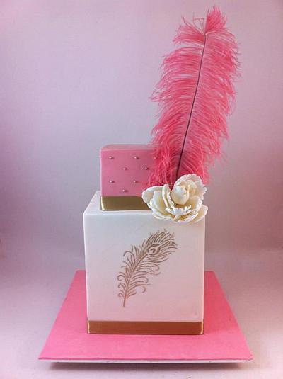 Wedding Cake with Giant Feather - Cake by Lydia Evans