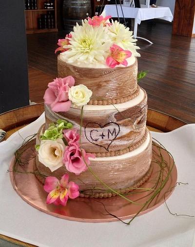 wood grain wedding cake - Cake by Fanciful Cakes