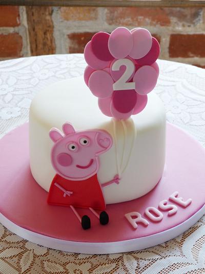Peppa Pig balloons cake - Cake by Angel Cake Design