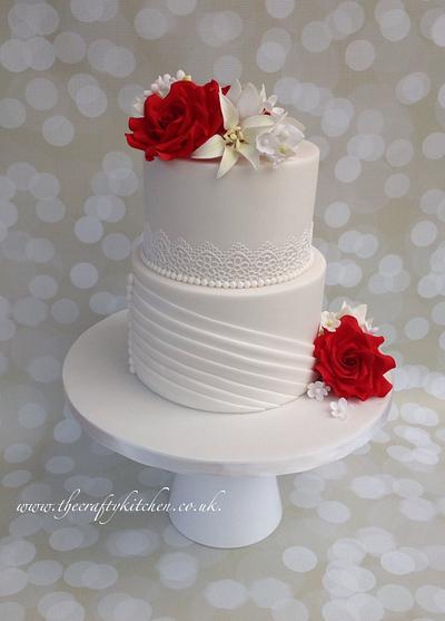 Red and White Wedding - Cake by The Crafty Kitchen - Sarah Garland