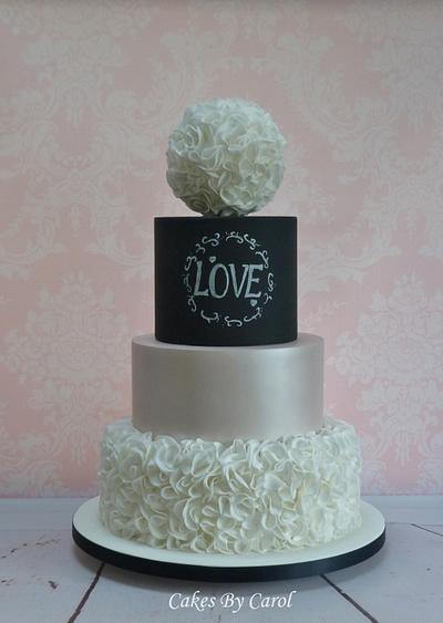 Chalkboard & Ruffles Wedding - Cake by Carol