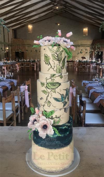 Handpainted Cake-Hummingbirds - Cake by PETITECAKES