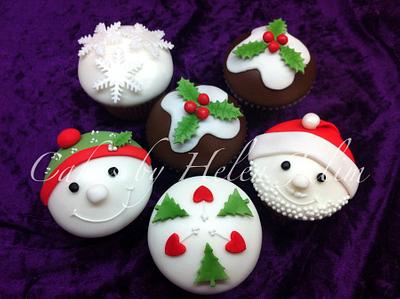 Christmas fun cupcakes - Cake by helen Jane Cake Design 