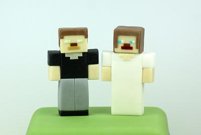 Sugar Minecraft Wedding Figurines - Cake by Cakes For Show