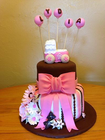 Pink and brown baby shower - Cake by Sisters2