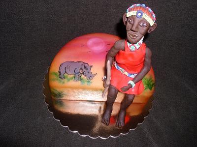 Masai man - Cake by Petraend
