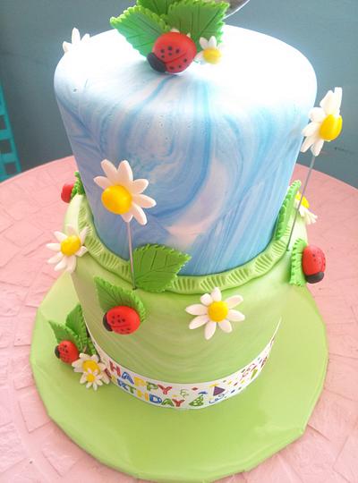 Lady Bug daisy cake - Cake by KarenCakes