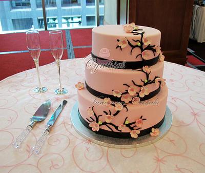 Cherry Blossom wedding cake - Cake by Cynthia Jones