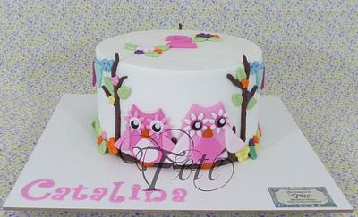 CAKE "TWO OWLS" - Cake by Teté Cakes Design