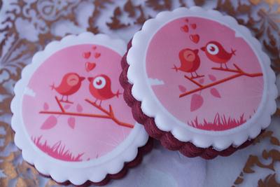 Lovebird Cookies - Cake by thesugarmice
