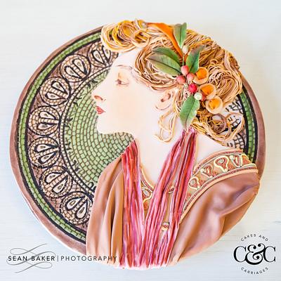 Tribute to Alphonso Mucha - Cake by Dawn Booth Sugarcraft Artist
