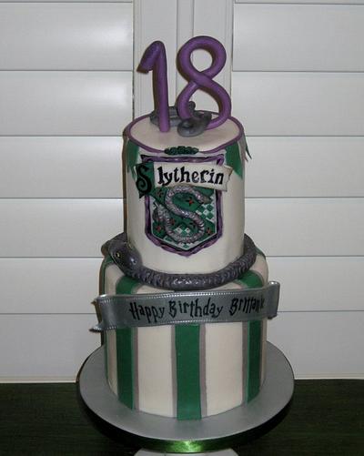 Slytherin birthday cake - Cake by sking