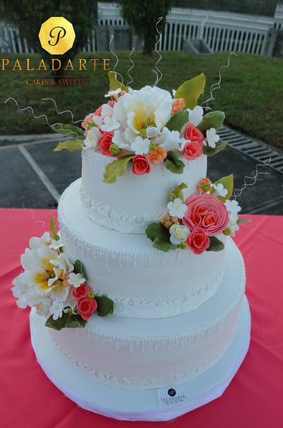 Floral Wedding cake - Cake by Paladarte El Salvador