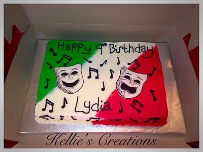 Drama/music cake - Cake by KelliesCreations
