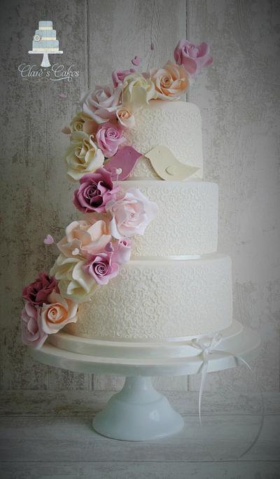 Leanne and Johns Wedding cake - Cake by Clare's Cakes - Leicester