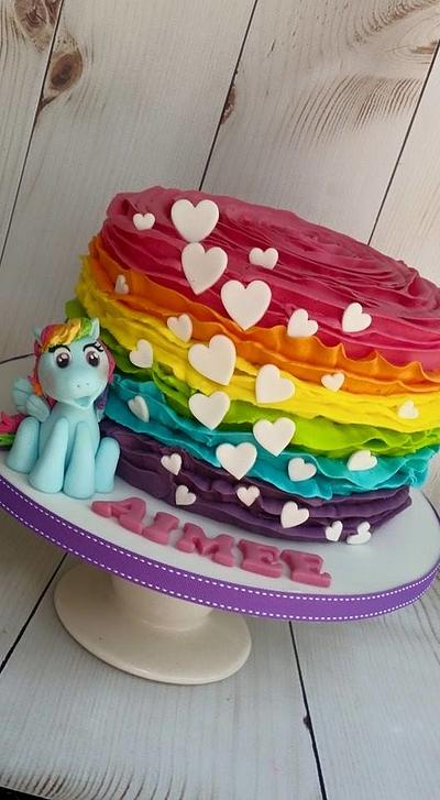 Rainbow Buttercream Frill - Cake by Shereen