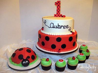 Ladybug First Birthday - Cake by Becky Pendergraft