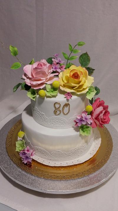Colored roses - Cake by alenascakes