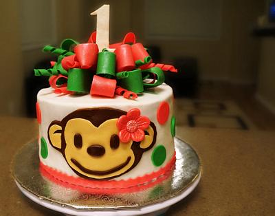 Mod monkey 1st birthday cake - Cake by Sweetessa
