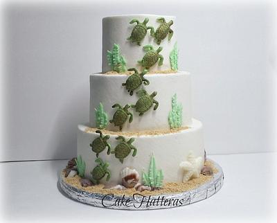 Sea Turtle Wedding Cake - Cake by Donna Tokazowski- Cake Hatteras, Martinsburg WV