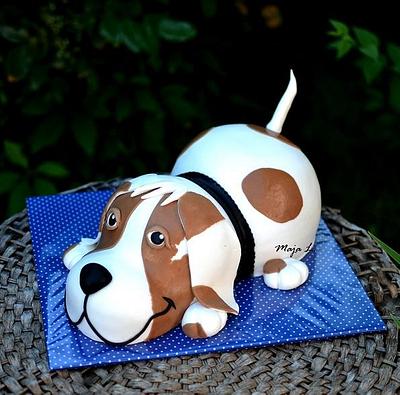 Cake dog for a boy´s 1st birthday - Cake by majalaska