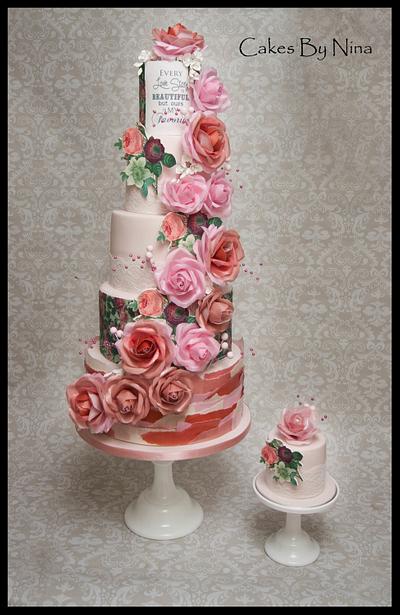 Miss Piggy Wafer Roses - Cake by Cakes by Nina Camberley