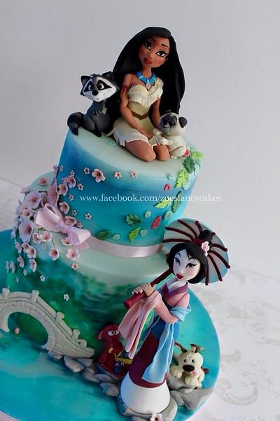 Mulan and Pocahontas cake - Cake by Zoe's Fancy Cakes