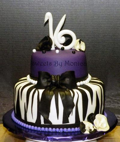 Royal Purple Sweet 16 - Cake by Sweets By Monica