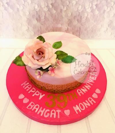 Floral Anniversary Cake🌷 - Cake by Hend Taha-HODZI CAKES