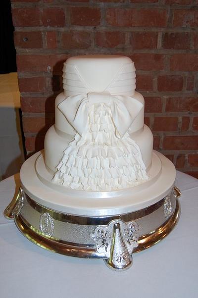 Wedding dress inspired wedding cake - Cake by Deb Williams Cakes