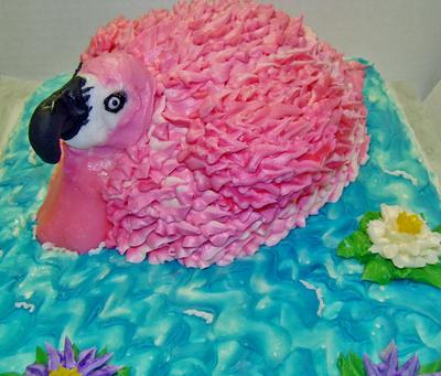Buttercream Pink Flamingo cake - Cake by Nancys Fancys Cakes & Catering (Nancy Goolsby)