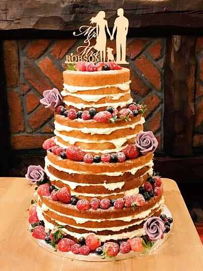 Naked Wedding Cake - Cake by Lindsay Marie Cake Designs