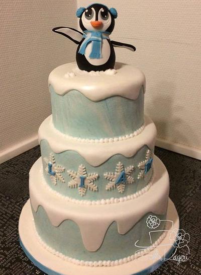 Penguin christening cake - Cake by Sofie