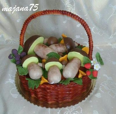 basket with mushrooms - Cake by Marianna Jozefikova