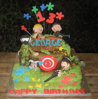 Paint balling Cake - Cake by SuzyF