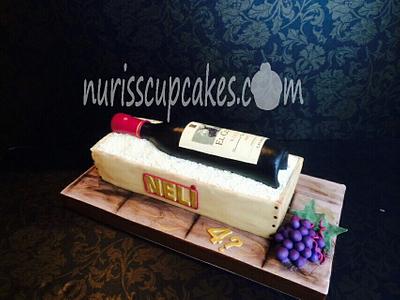 Cake Wine Bottle  - Cake by Nurisscupcakes
