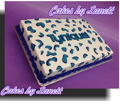 Turquoise/Purple Animal Print Cake - Cake by Lanett