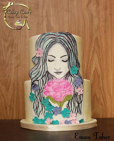 Hand painted spring cake - Cake by CRAZY CAKE BY EMAN TAHER