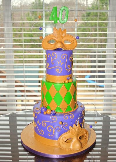 Mardi Gras Cake - Cake by Hope Crocker