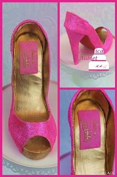 heel shoes girly pink - Cake by Angelica